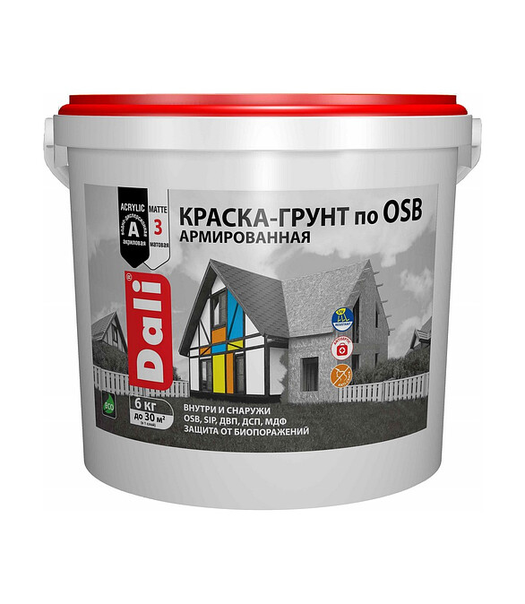 Краска-грунт DALI по OSB армированная, 6кг 586x674 в Материке