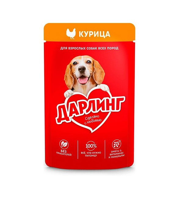 Корм для собак ДАРЛИНГ курица, подлива (75г) 586x674 Корм для собак ДАРЛИНГ курица, подлива (75г) 586x674 в Материке