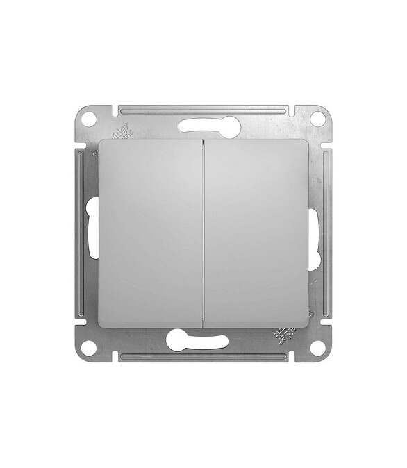 Выключатель SE GLOSSA GSL000351 2кл. алюмин. 586x674 Выключатель SE GLOSSA GSL000351 2кл. алюмин. 586x674 в Материке