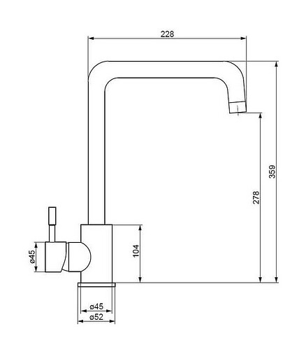 Смеситель MERKUR 710720000 (для кухни) на две воды, нерж.сталь 438x503 в Материке - Вариант 2