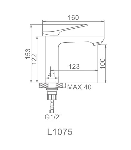 Смеситель L1075 (для умывальника) 438x503 в Материке - Вариант 3