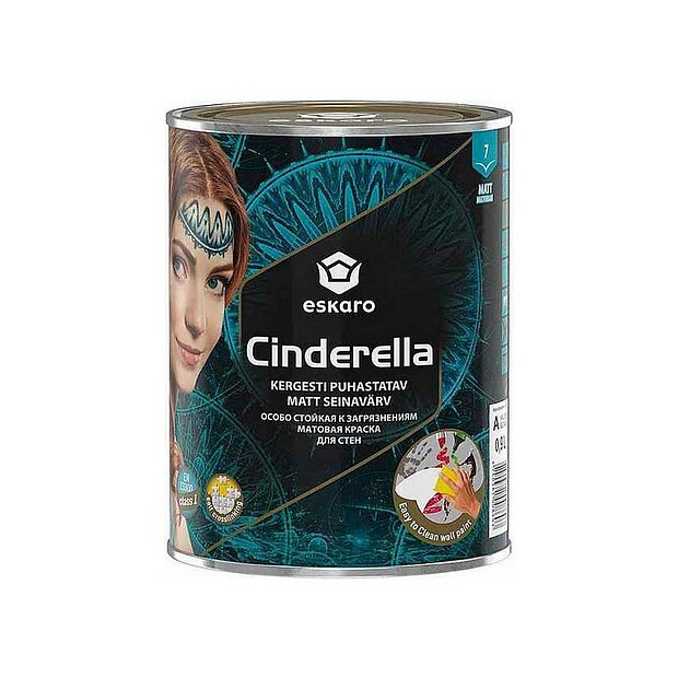 Краска Cinderella стойкая к загрязнениям матовая 0,9л