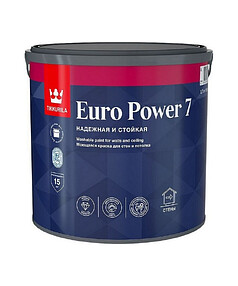 Краска ТИККУРИЛА EURO POWER 7 стойкая к мытью A мат 2,7л