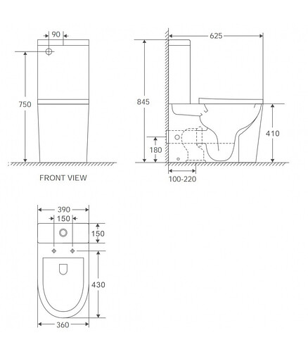 Унитаз-компакт WISLA безободковый ТОРНАДО с сиденьем DUROPLAST Slim S-Close 438x503 в Материке - Вариант 2