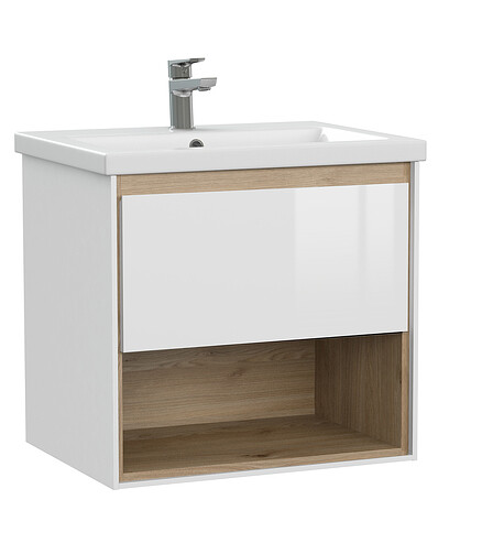 Тумба LOUNA 60 подвесная белая 438x503 в Материке
