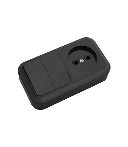 Блок Bylectrica ПРАЛЕСКА 2В-РЦ-523 выкл. 2кл.+1роз. черный 438x503 в Материке