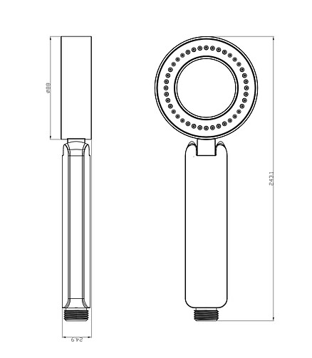 Лейка для душа LM8115C, 2 ф-ции d 88мм, хром 438x503 в Материке - Вариант 2