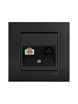 Розетка комп. Viko NOVELLA 92105532 черный 238x286 в Материке