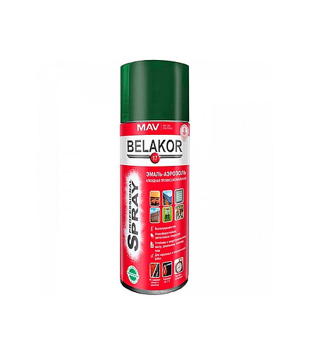 Эмаль BELAKOR17 аэроз. алкид. RAL6005 глянцевая, 520мл 438x503 в Материке