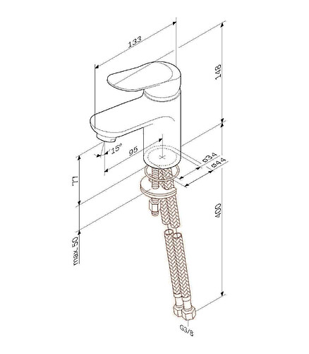 Смеситель SUNNY F85C02100 (для умывальника) 438x503 в Материке - Вариант 2
