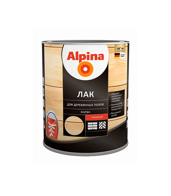 Лак Alpina алкидн.для деревянных полов глянцевый, 2,5л 586x674 Лак Alpina алкидн.для деревянных полов глянцевый, 2,5л 586x674 в Материке