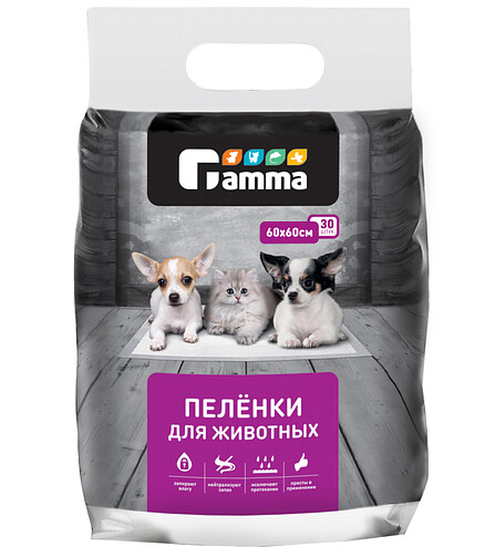 Пеленки для животных, 600*600мм (уп=30шт) 438x503 в Материке