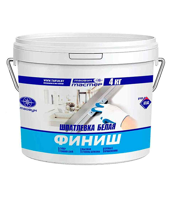Шпатлевка Тайфун Мастер финишная, 4кг 586x674 Шпатлевка Тайфун Мастер финишная, 4кг 586x674 в Материке
