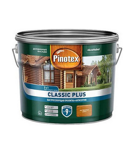Пропитка-антисептик Pinotex Classic Plus 3 в 1 Лиственница, 9л 438x503 в Материке