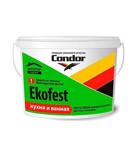 Краска Condor Ekofest глубокоматовая, 1,5кг 438x503 в Материке