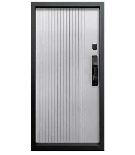 Дверь металлическая РОНА SMART (Графит-Шагрень белая-Черный муар)_2050х960мм/R 438x503 в Материке - Вариант 3