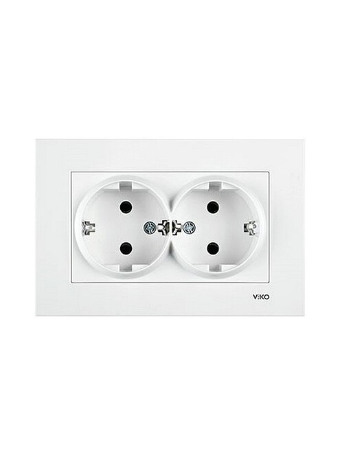 Розетка Viko KARRE 90960056 2мест. с/з белый 495x660 Розетка Viko KARRE 90960056 2мест. с/з белый 495x660 в Материке