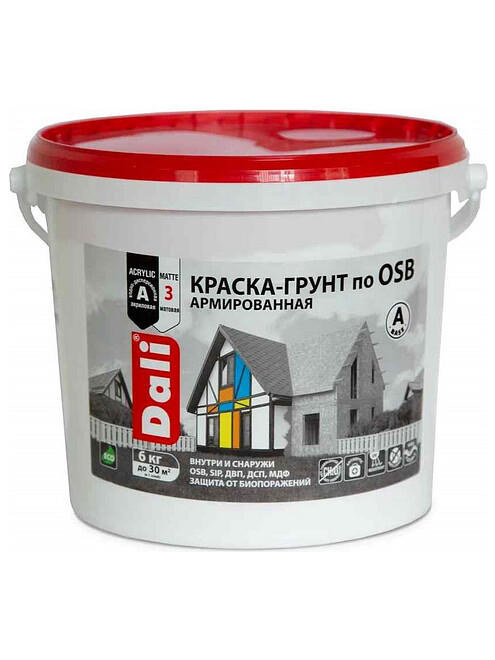 Краска-грунт DALI по OSB армированная, 3кг 495x660 Краска-грунт DALI по OSB армированная, 3кг 495x660 в Материке