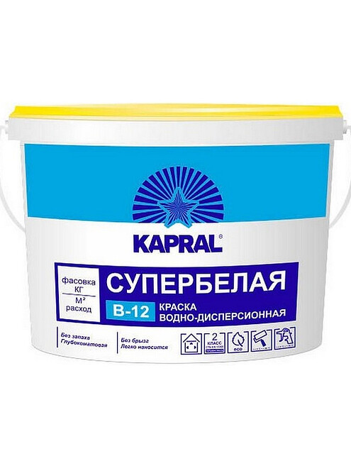 Краска Kapral В-12 матовая, 7,5кг 495x660 Краска Kapral В-12 матовая, 7,5кг 495x660 в Материке