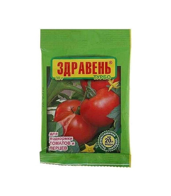 Удобрение для томатов и перцев ЗДРАВЕНЬ ТУРБО быстрорастворимое (30г) 586x674 Удобрение для томатов и перцев ЗДРАВЕНЬ ТУРБО быстрорастворимое (30г) 586x674 в Материке