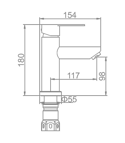 Смеситель L71003 (для умывальника) нерж.сталь 438x503 в Материке - Вариант 3