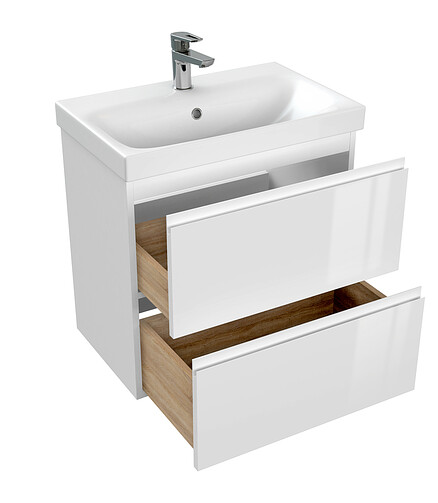 Тумба MODUO SLIM 60 подвесная белая 438x503 в Материке - Вариант 4