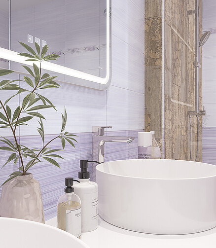 Плитка Cersanit MIRACLE 20х44см 1,05м2 цвет светлый сиреневый 438x503 в Материке - Вариант 3