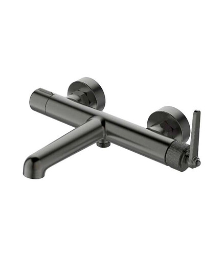 Смеситель BEIRUT GUN METAL BU54GM (для ванны, короткий излив) с душ.комплектом 438x503 в Материке