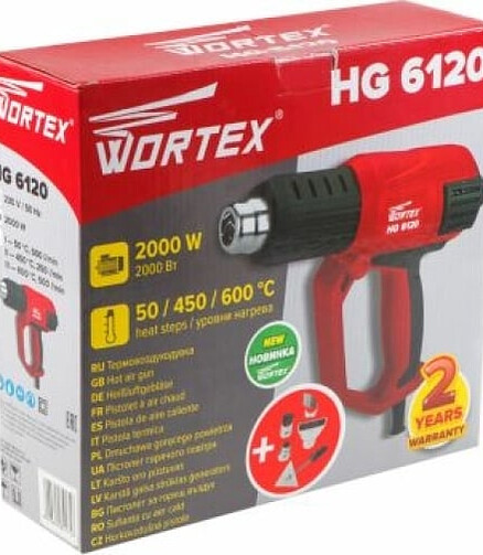 Фен строительный WORTEX HG6120TK 2000Вт 50/450/600° 438x503 в Материке - Вариант 4