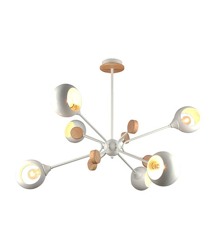 Люстра IMEX MD.4902-6-S WH+WOOD 60W/E27 438x503 в Материке