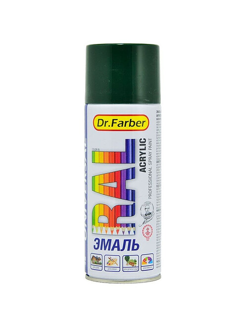 Эмаль Dr.Farber аэроз. акрил универс. RAL 6005 глянц., 520мл 495x660 Эмаль Dr.Farber аэроз. акрил универс. RAL 6005 глянц., 520мл 495x660 в Материке