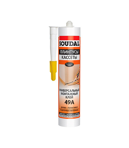 Клей монтажный SOUDAL 49А универсальный бежевый, 280мл 438x503 в Материке