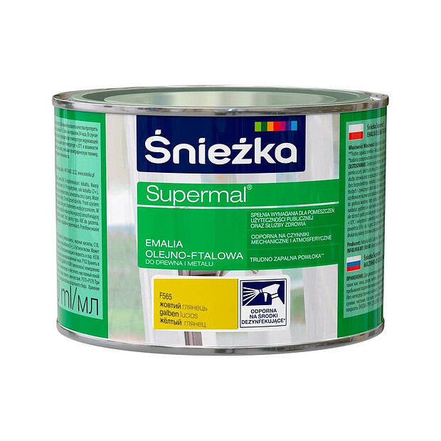 Эмаль SNIEZKA Supermal МФ F565 желтая глянцевая 0,4л