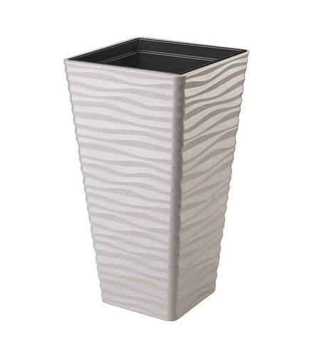 Кашпо SAHARA Dunes Slim Квадрат с вкладышем (34x64см) пластик бежевый 3960-051 438x503 в Материке