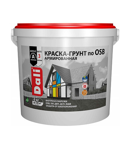 Краска-грунт DALI по OSB армированная, 6кг 438x503 в Материке