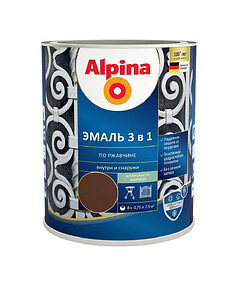 Грунт-эмаль ALPINA 3в1 RAL8017 Шоколадный 0,75л