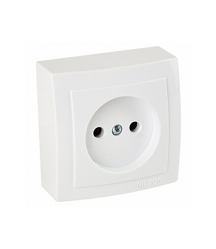 Розетка Nilson THEMIS 26111015 1мест. белый 438x503 в Материке
