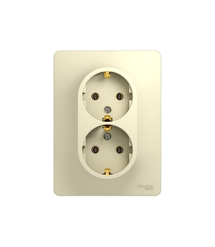 Розетка SE GLOSSA GSL000224 2мест. с/з беж. 438x503 в Материке