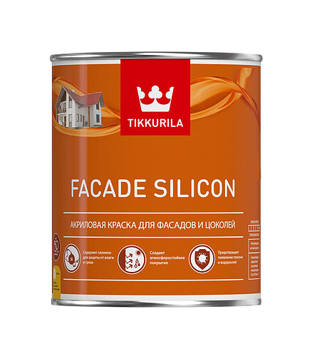 Краска Tikkurila Facade Silicon фасадная C гл/мат, 0,9л 438x503 в Материке