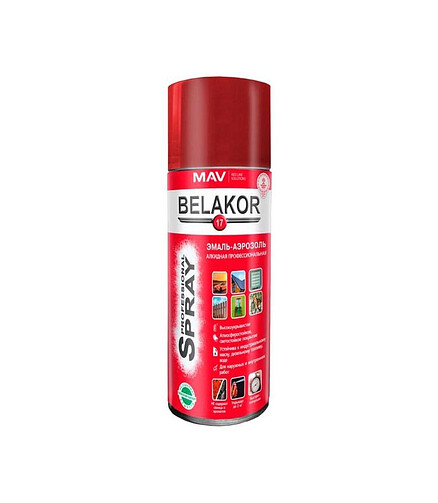 Эмаль BELAKOR17 аэроз. алкид. RAL3005 глянцевая, 520мл 438x503 в Материке