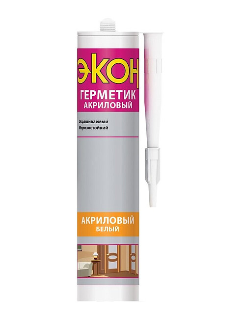 Герметик ЭКОН акриловый мороз. белый, 420г 495x660 Герметик ЭКОН акриловый мороз. белый, 420г 495x660 в Материке