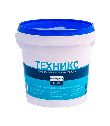 Краска ТЕХНИКС Моющаяся белая, 1кг 438x503 в Материке
