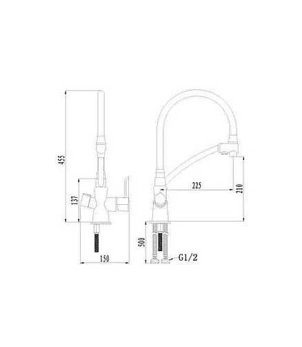Смеситель COMFORT LM3071C (для кухни) на две воды, серый 438x503 в Материке - Вариант 2