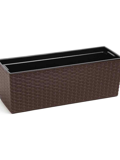 Ящик балконный BEGONIA RATTAN с вкладышем (56x19x19см) пластик коричн LA625-83 495x660 Ящик балконный BEGONIA RATTAN с вкладышем (56x19x19см) пластик коричн LA625-83 495x660 в Материке