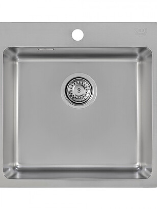 Мойка врезная ZORG ZCL 5050, 503х503мм микродекор нерж.сталь 0,8мм с сифоном 238x286 в Материке