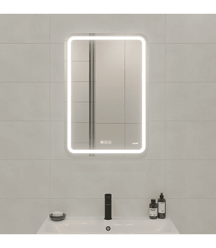 Зеркало LED 051 DESIGN PRO 550x800мм: LED-подсветка, Bluetooth, антизапотеваниe 438x503 в Материке - Вариант 3