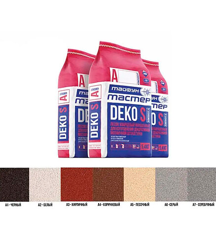 Песок кварцевый А3 Кирпичный для штукатурки Тайфун Мастер DEKO S, 5,4кг 438x503 в Материке