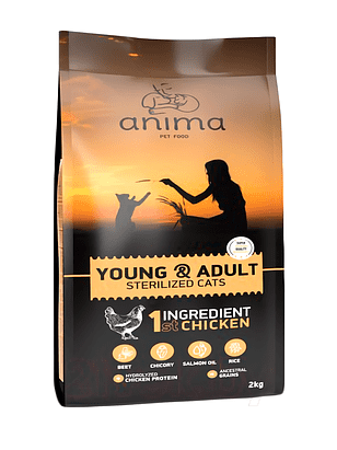 Корм для кошек Anima Sterilized Cat & Kitten курица (2кг) 238x286 в Материке