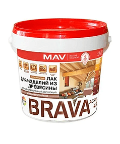 Лак BRAVA ВД-АК-1043 защитно-декор.полуглянцевый, 1кг 238x286 в Материке