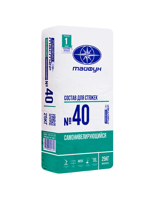 Смесь Тайфун Мастер № 40 самонивелир. 5-60мм, 25кг 495x660 Смесь Тайфун Мастер № 40 самонивелир. 5-60мм, 25кг 495x660 в Материке